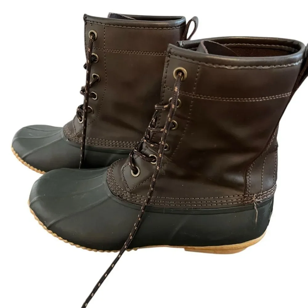 Men's Lands’ End Black and Brown Duck Boots 8D